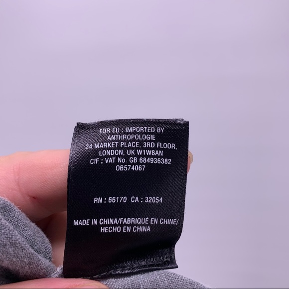 Anthro Postage Stamp Gray 3/4 Sleeve Peplum Top - Picture 9 of 9